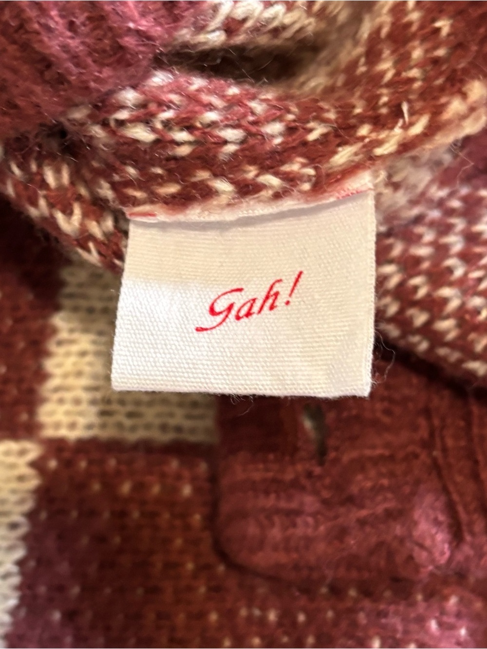 Lisa Says Gah Lauda Cardigan Women’s Size M/L In Burgundy - Picture 7 of 8